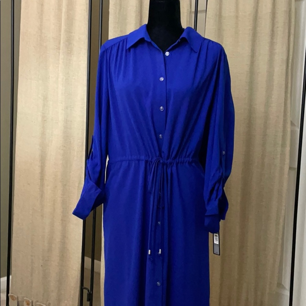 New Royal Blue Tahari shirt dress